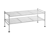 2-Tier Stackable 9-Pair Metal Mesh Shoe Storage Rack Organizer, Silver Mesh 32107809