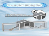 2-Story Large Wooden Rabbit Hutch Pet House with Ramps, Lockable Doors, Run Area and Asphalt Roof 67210281