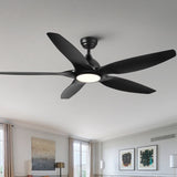 ZNTS 60 In Intergrated LED Ceiling Fan Lighting with Black ABS Blade W136755953