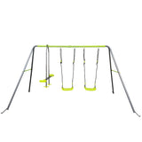 ZNTS XNS081 lime green interesting swingset with plastic safe swing set 440lbs for outdoor playground for W1711140287