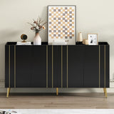 ON-TREND Luxurious Shoe Cabinet with 5 Metal Legs, Modern TV Stand with 4 Adjustable Shelves for TVs N721P191139B