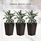 3 PCS Indoor Planters with Drainage Hole Brown 25926186