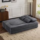 Queen Size Sofa Bed, Chenille Futon Sofa Couch, High-Density Foam Convertible Sleeper Sofa, W1829P280219