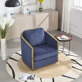 COOLMORE Corduroy Barrel Chair, Comfortable Accent Sofa Chair for Living Room, 360 Degree W395P220273