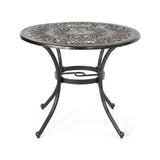 Outdoor Round Cast Aluminum Dining Table, Shiny Copper 64858.00