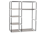 64" Portable Closet Storage Organizer Wardrobe Clothes Rack with Shelves Dark Brown 40344709