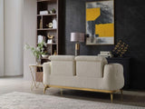 Zoe Modern style Loveseat made with wood and Gold accents in Cream G150109331