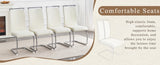 Set of 4 Cream Textured Granular Fabric Material Dining Chairs 39.3" High, 20.4" Ergonomic W1151P324773