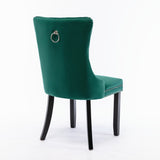 Modern, High-end Tufted Solid Wood Contemporary Velvet Upholstered Dining Chair with Wood Legs 06377325