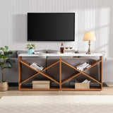 70.87 inch Farmhouse Console Table, X Shape Detachable ExtraLong Table with Storage for Entryway, W2317P233342