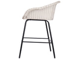 Ladd Outdoor Metal Wicker Barstool, Light Gray Faux Wicker, Set of 2 N775P277558G