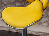 Masaccio Velvet Upholstered Adjustable Swivel Barstool, Set of 2, Yellow T2574P164847