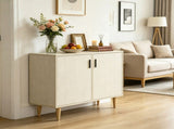 Natural Wood Sideboard Buffet Cabinet with Double Doors Adjustable Shelves And Wood Legs for Kitchen 52448874