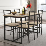 Five-piece set table and chair with backrest, industrial style, solid structure W57868874