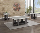 Gray 3-Piece Cocktail Set Table Top Coffee Table and Two Matching End Tables Living Room B011P244318