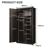 Metal Wardrobe Cabinet with Hanging Rod and Lock,black Armoire Wardrobe Closet,Clothing Locker W1247P221096