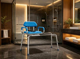 330 lbs Sliding Shower Chair, Tub Transfer Bench for Bathtub Swivel Seat, Padded Shower Bench 96387112