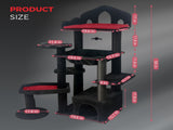 Black Gothic Cat Tree, Multi-Level Spooky Cat Tree with Scratching Posts, Perches, Hammock, and Cat 47364737