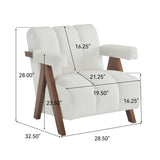 Mid Century Modern Accent Chair with Solid Wood Frame, Upholstered Living Room Chairs with Thick N765P197467W