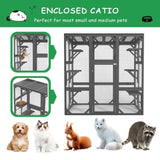 ZNTS Catio Outdoor Cat Enclosure Cat House Wooden Cat Cage Large Feral Cat Shelter for Mulitiple Cats W1850P188227