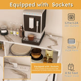 Multifunctional Folding Dining Table with Wall-Mounted Sideboard & Storage for Small W2700P292104