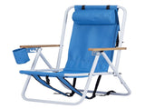 Portable High Strength Beach Chair with Adjustable Headrest Blue 16684635