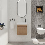 18'' Floating Wall-Mounted Bathroom Vanity with White Resin Sink & Soft-Close Cabinet Door W99936260