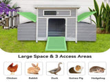 Large Wooden Chicken Coop Outdoor Hen House Poultry Cage for Outdoor with 2 Sides Nesting Boxes W2326P486267