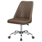 Brown and Chrome Adjustable Desk Chair B062P153793