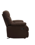 Chocolate Glider Recliner with Pillow Top Armrest B062P215430