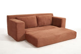 Loveseat Sofa with Memory Foam & Steel Frame - No Assembly, Convertible 2-in-1 Design, Corduroy W2959P278453