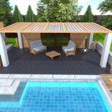 H Style 12" Patio Deck Tiles, DIY Module Interlocking Decking Tiles Floor Tile,Easy and Quick W206P195971