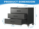 Heavy-Duty Metal Storage Cabinet with Wheels - 3 Drawer Tool Cabinet for Garage, Office, and Home 68821751