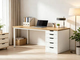 47 Inch Modern Computer Desk with 5 Reversible Drawers, Study Writing Table for Home Office 06980765