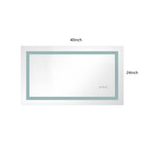 ZNTS 40x24 Inch LED Bathroom Mirror with Frontlit and Backlit, Wall Mounted Vanity Mirror with Smart 68565171