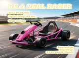 Pink 24V High-Speed Electric Drift Go Kart Kids Ride-On Racing Vehicle with 2 Speeds for 8-12 Years 78656869