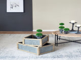 Set Of 2 Rectangular Rustic Planter, L20x14x11.5" S17x12x10" W2078P323425