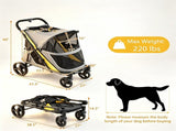 220LBS Large Capacity Dog Stroller, Foldable Pet Stroller with 360&deg Swivel Shock-Absorbing 75075649