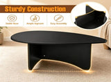 Oval Modern Coffee Table, Engineered Wood Low Accent Table with TShaped Arched Base, Capacity 13056482