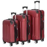 3-in-1 Portable ABS Trolley Case 20" / 24" / 28" Wine Red 87679320