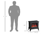 Electric Fireplace Stove, 18" Freestanding Fireplace Heater with Realistic Flame, Overheating 86361169