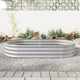 Raised Garden Bed Outdoor, Oval Large Metal Raised Planter Bed for for Plants, Vegetables, and W840101952