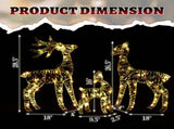 3pcs 2.4FT 2D 4.5V 3.60W Family Elk Iron Frame Courtyard Elk Decoration 55066775