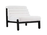 Fluffy Accent Chair White with Black Solid Wood Frame N767P366257W