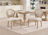 French Country Dining Chairs Set of 2, Upholstered Chairs with Round Back, Wire drawing and carving W3426P324272
