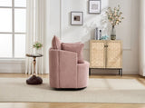 Pink Swivel Accent Chair,Round Swivel Barrel Chair,Armchair Upholstered Living Room Chair Corduroy W2120P293678