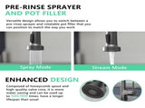 Commercial Kitchen Faucet with Pull Down Sprayer, Single Handle Single Lever Kitchen Sink Faucet W1932P154721