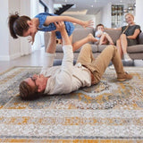 LOOM & LUXE Collection 5X7 Cream/Ivory /Medallion Non-Shedding Living Room Bedroom Dining Home B335P289577