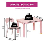 Kids Table and Chair Set, 3 Piece Toddler Table and Chair Set, Plastic Children Activity Tablefor W1859113383