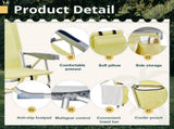 63*65*82cm Short Oxford Cloth Silver White Aluminum Tube Bearing 100kg Beach Chair Yellow 14794993
